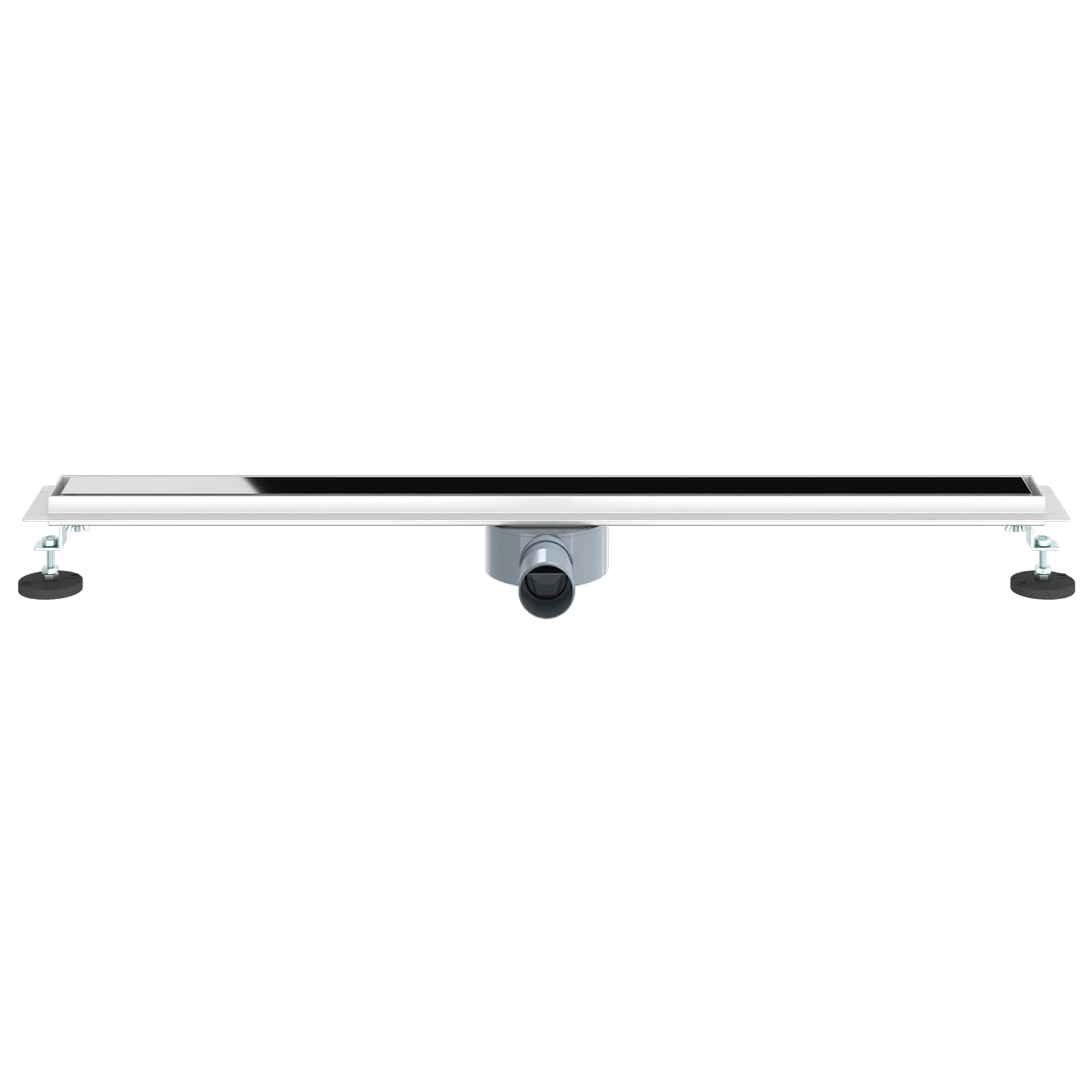 Duschabfluss mit Glashülle und 360° Siphon Schwarz 50 cm