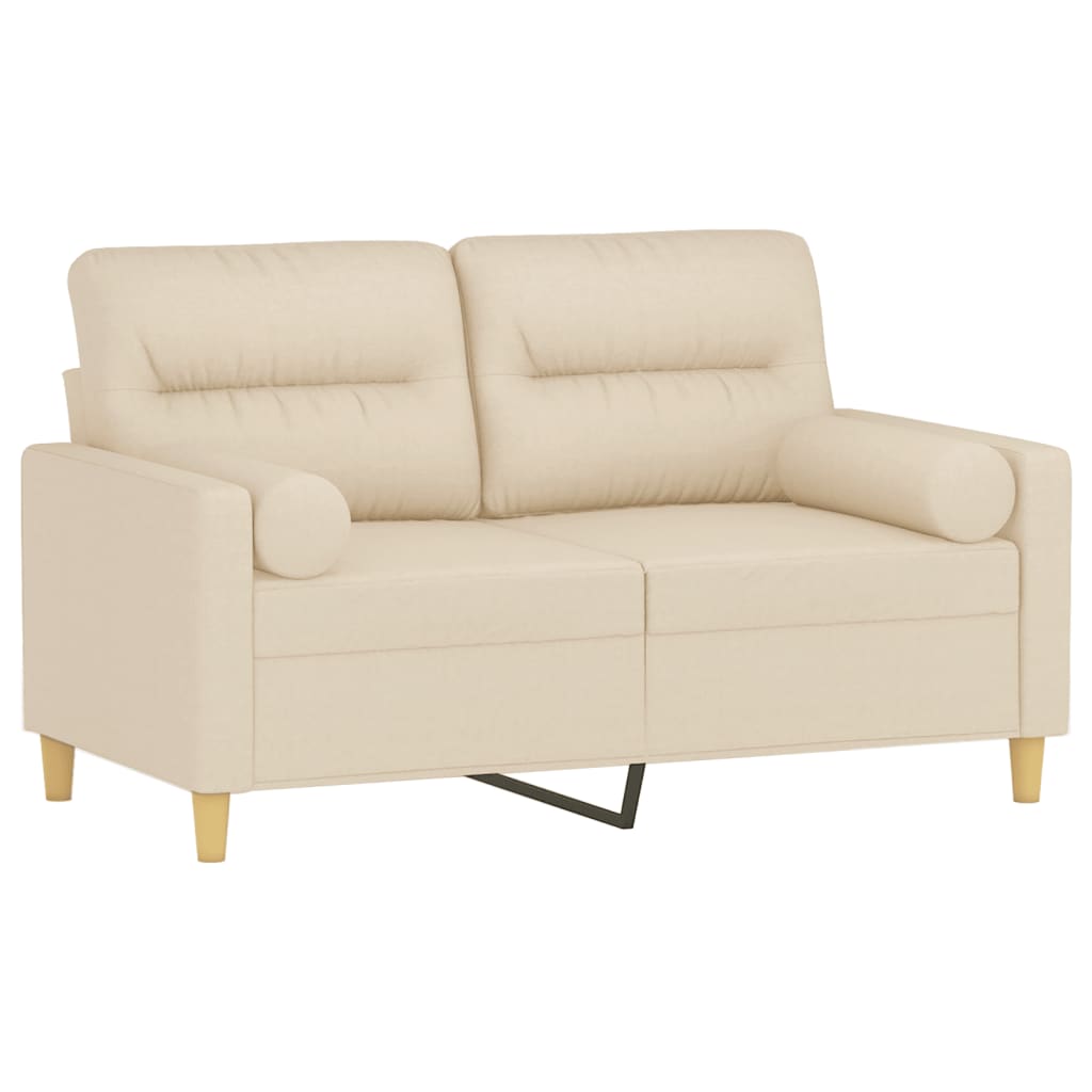 2-Sitzer-Sofa mit Zierkissen Braun 120 cm Stoff