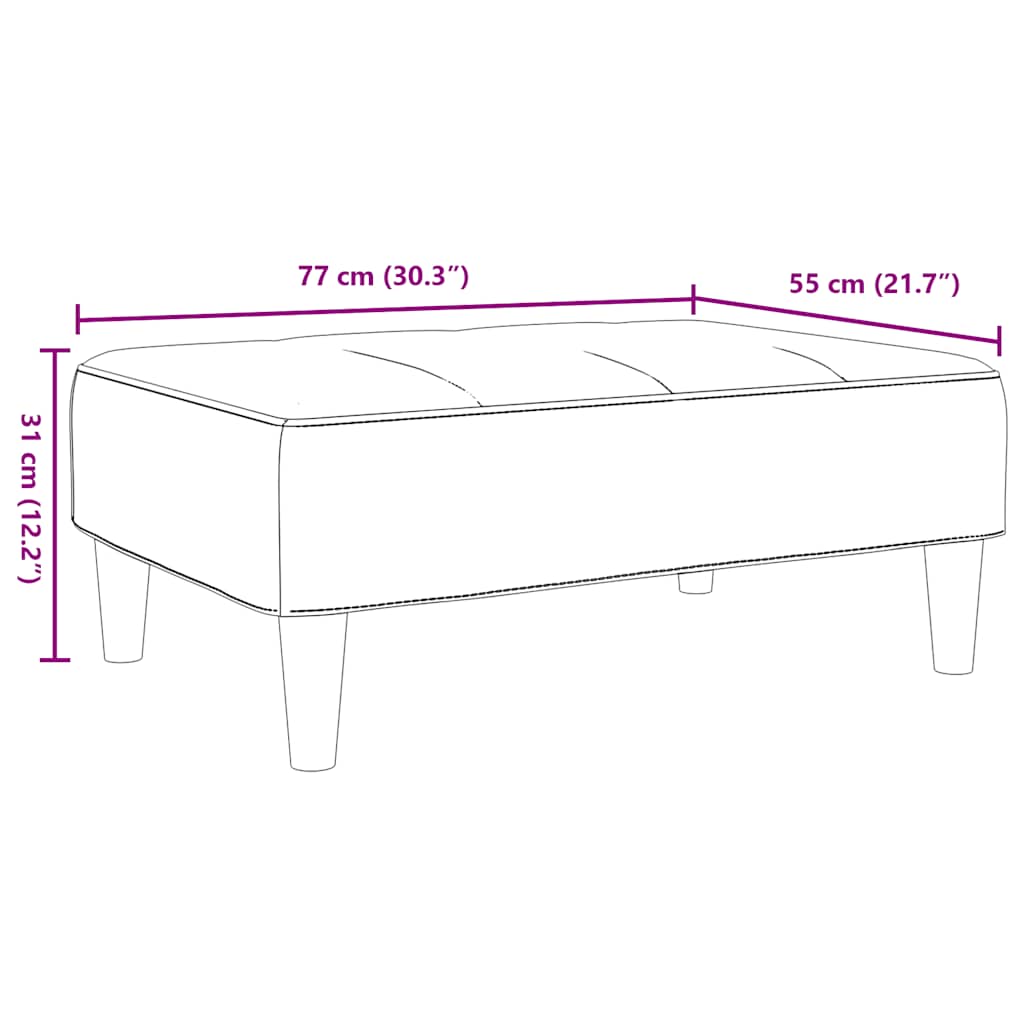 Fußhocker Blau 77x55x31 cm Samt