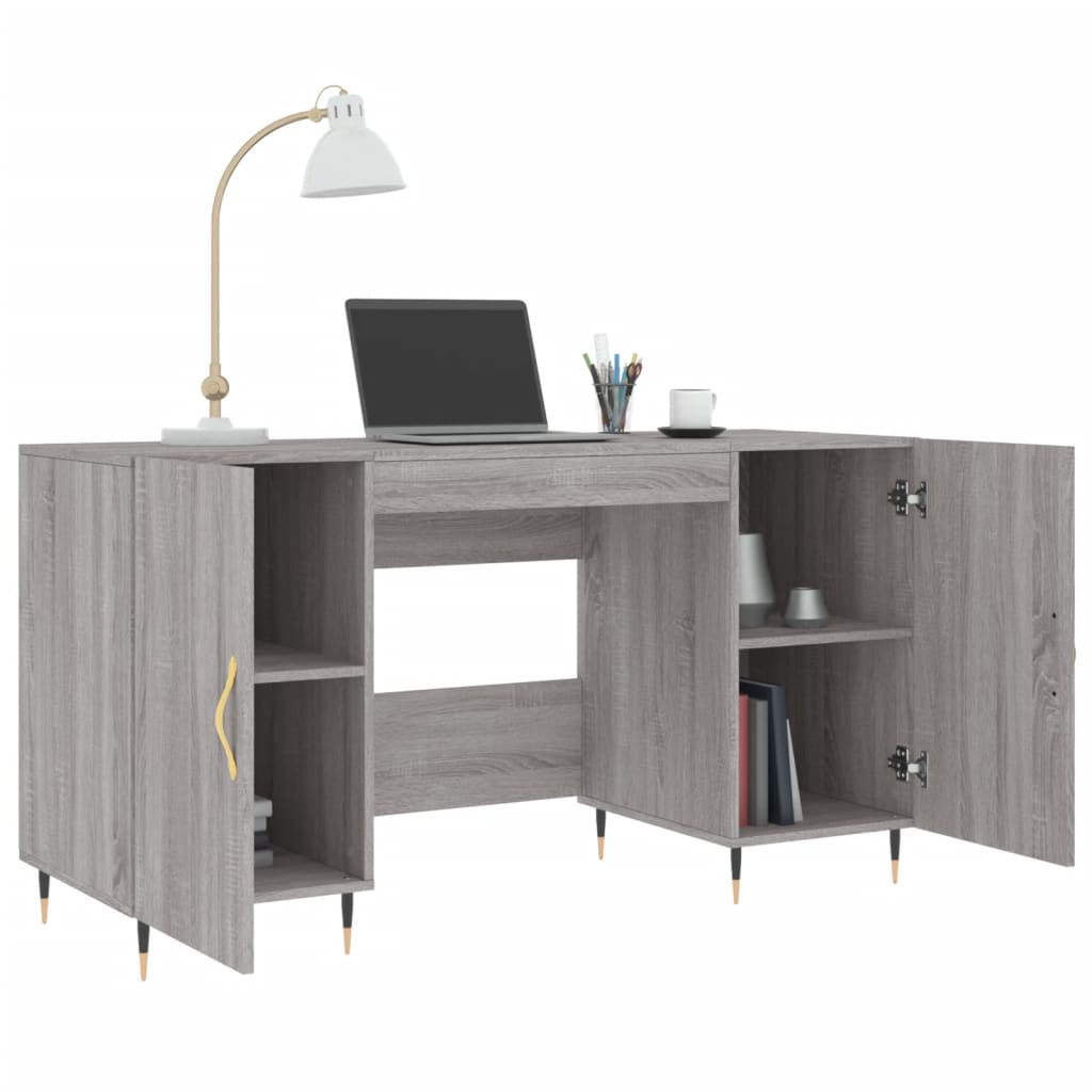 Schreibtisch Betongrau 140x50x75 cm Holzwerkstoff