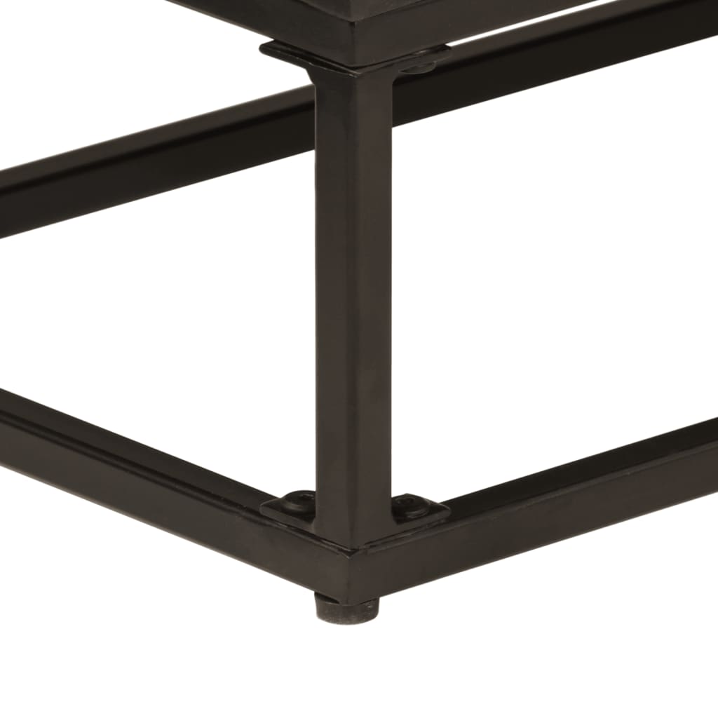 Nachttisch Schwarz 40x30x50 cm Massivholz Mango und Eisen