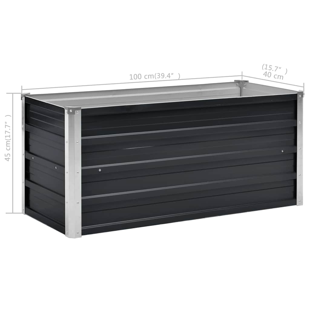 Hochbeet Anthrazit 160 x 80 x 77 cm Verzinkter Stahl