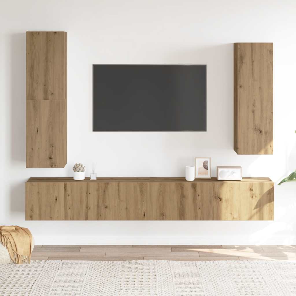4-tlg. TV-Schrank-Set Weiß Holzwerkstoff