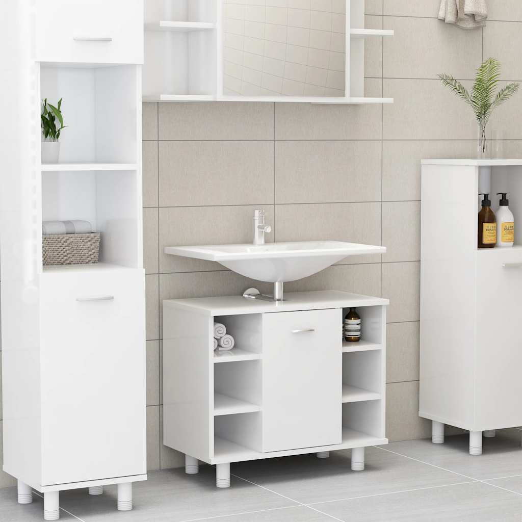 Badezimmerschrank Weiß 60x32x53,5 cm Holzwerkstoff