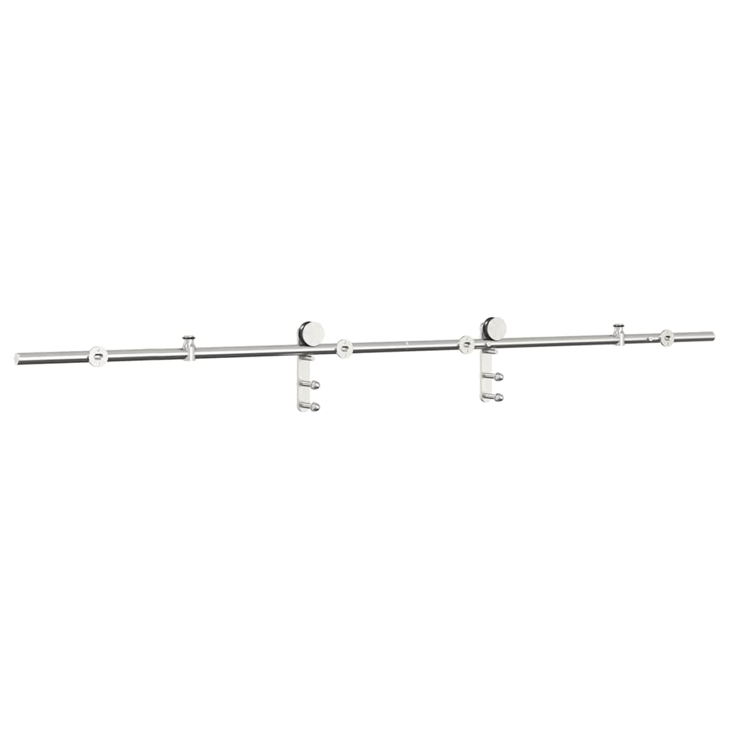 Schiebetür-Beschlagsatz 183 cm Edelstahl Silbern