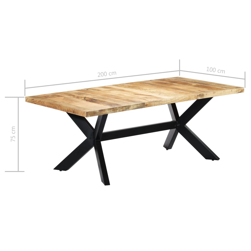 Esstisch Massivholz Mango und Stahlgestell 180 cm