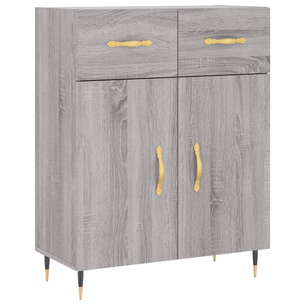 Highboard Betongrau 69,5x34x180 cm Holzwerkstoff