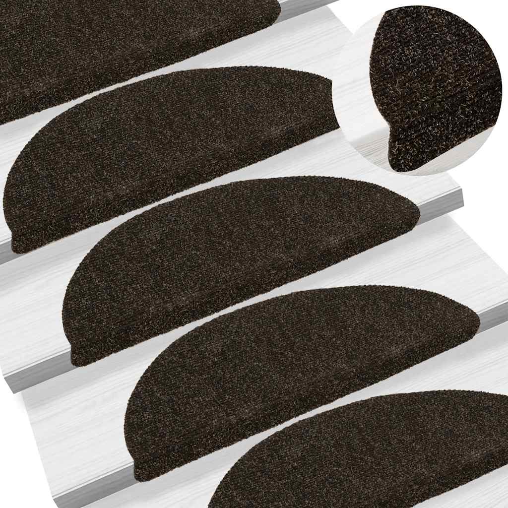 Stufenmatten Selbstklebend 15 Stk. 56x17x3 cm Hellbraun Halbrund