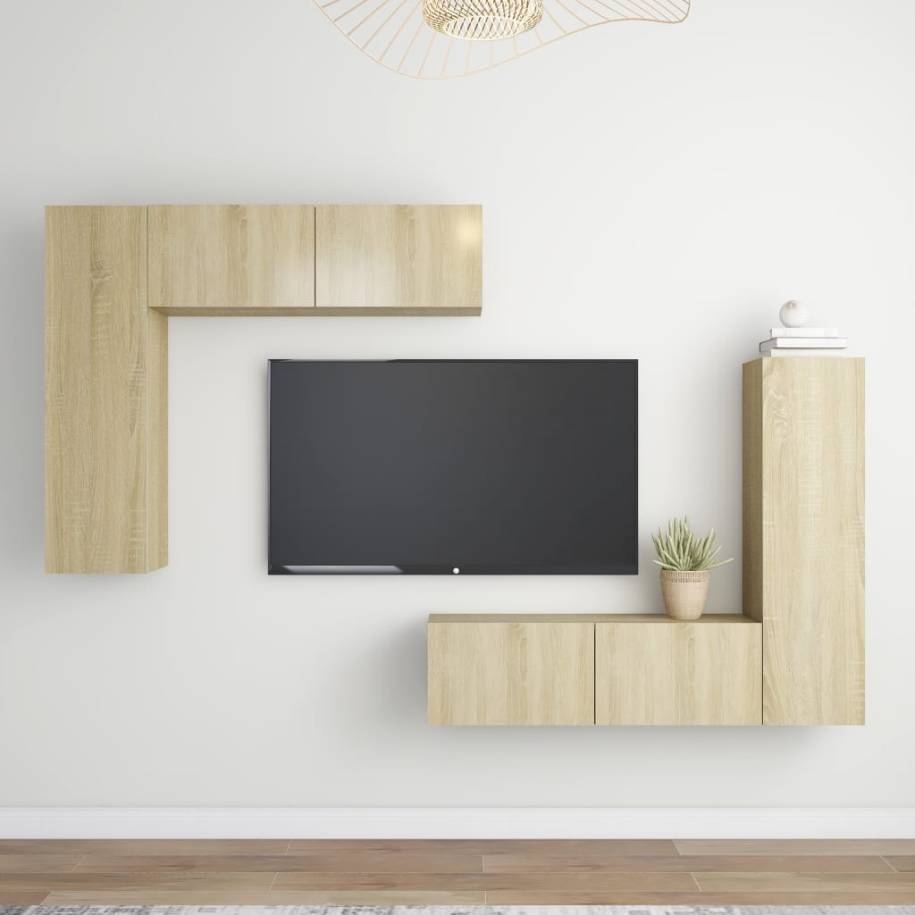 4-tlg. TV-Schrank-Set Weiß Holzwerkstoff