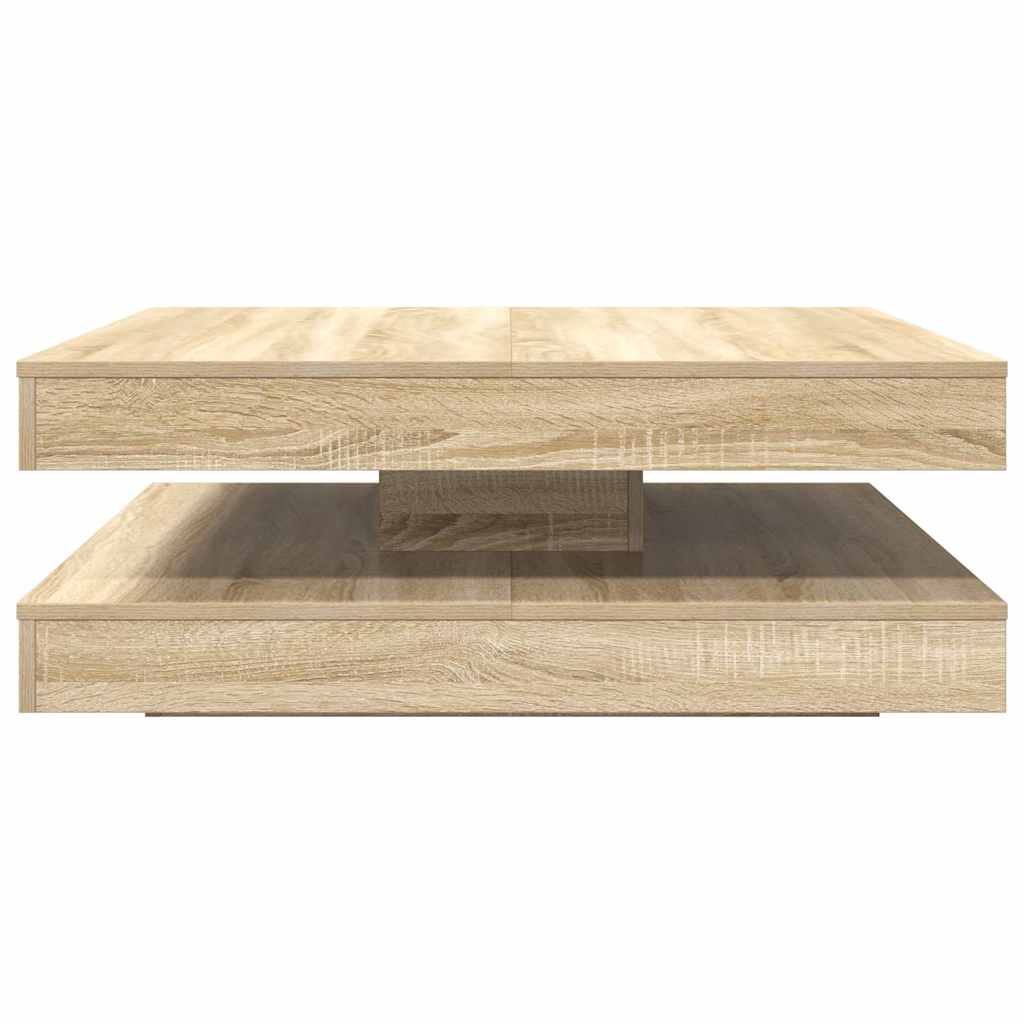 Couchtisch 360-Grad Drehbar Weiß 90x90x34,5 cm