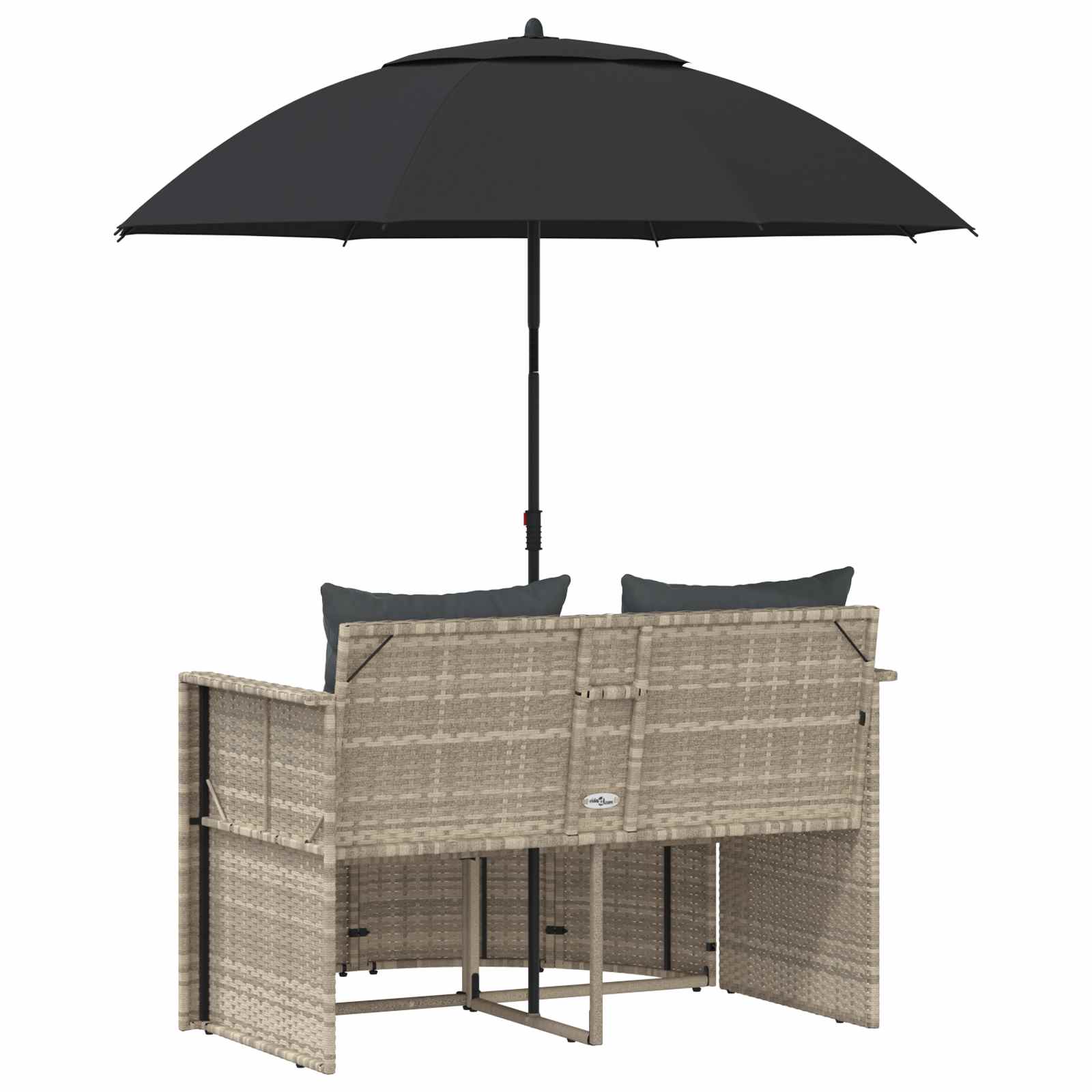 Garten-Sofa mit Kissen 8 pcs Beige und Hellgrau Poly-Rattan