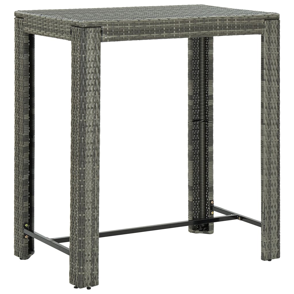 Garten-Bartisch Grau 60,5x60,5x110,5 cm Poly Rattan
