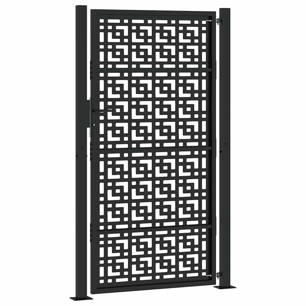 Gartentor Schwarz 100x100 cm Stahl Lichtdesign