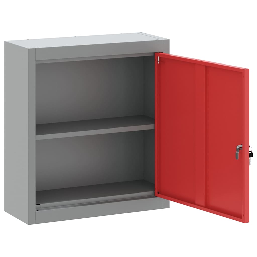 Werkzeugschrank mit Regal Schwarz und Grau 55 x 55 x 55 cm