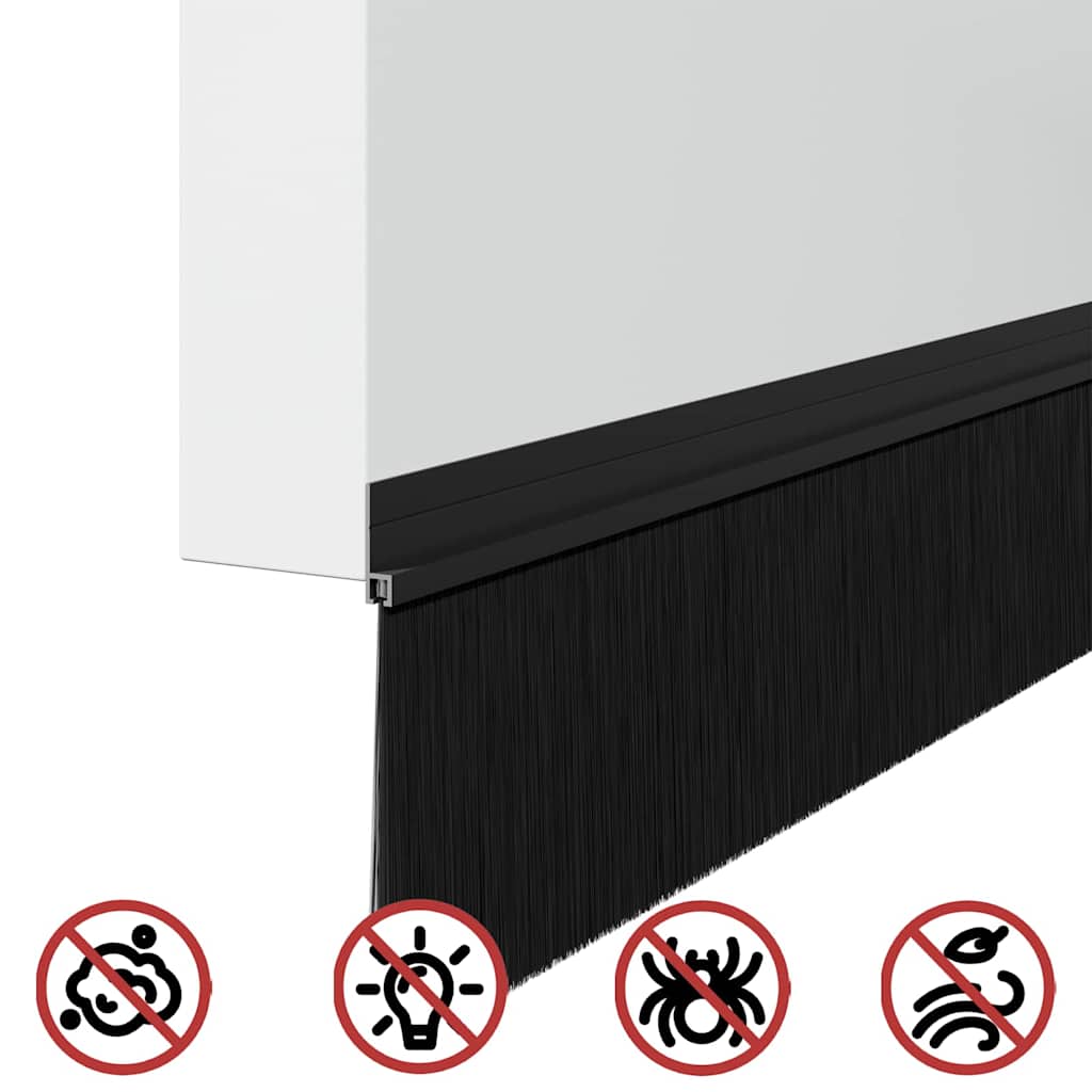Selbstklebende Türbürstendichtungen 2 pcs Braun 100 cm