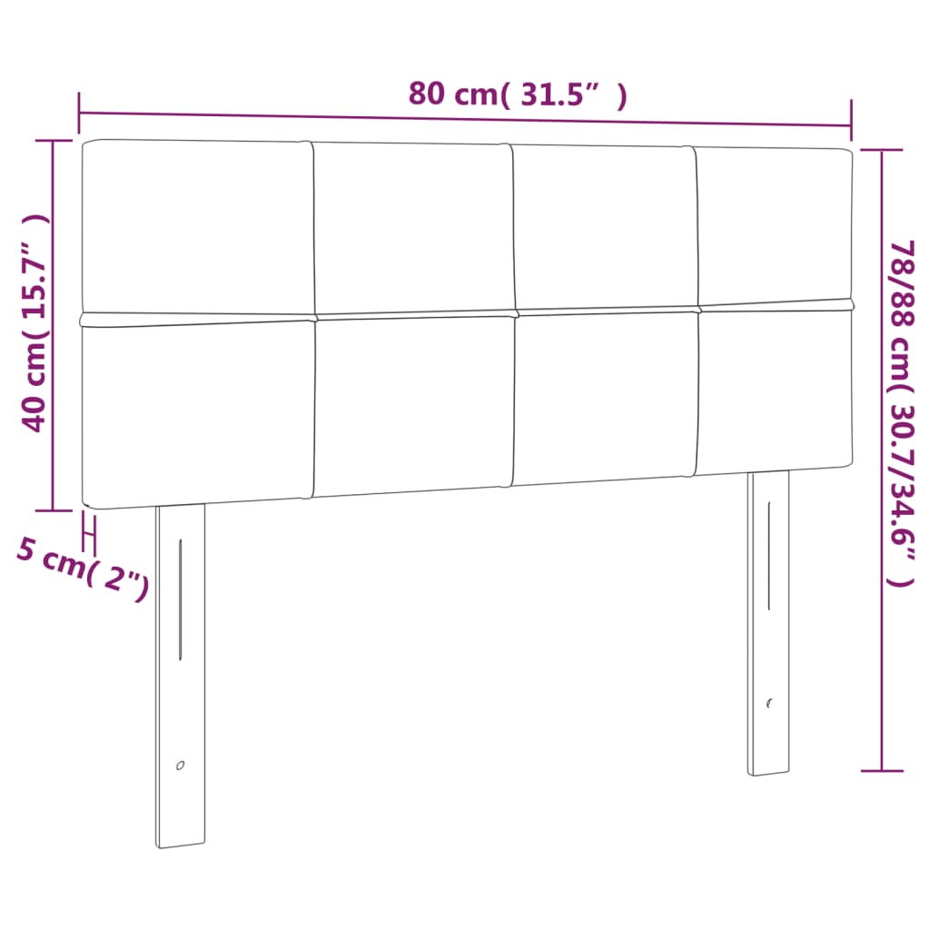 Kopfteil Hellgrau 80x5x118/128 cm Stoff
