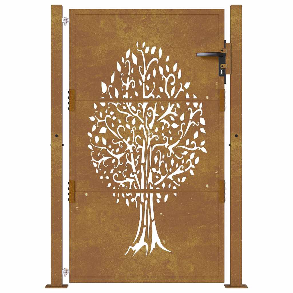 Gartentor 100x75 cm Cortenstahl Baumdesign