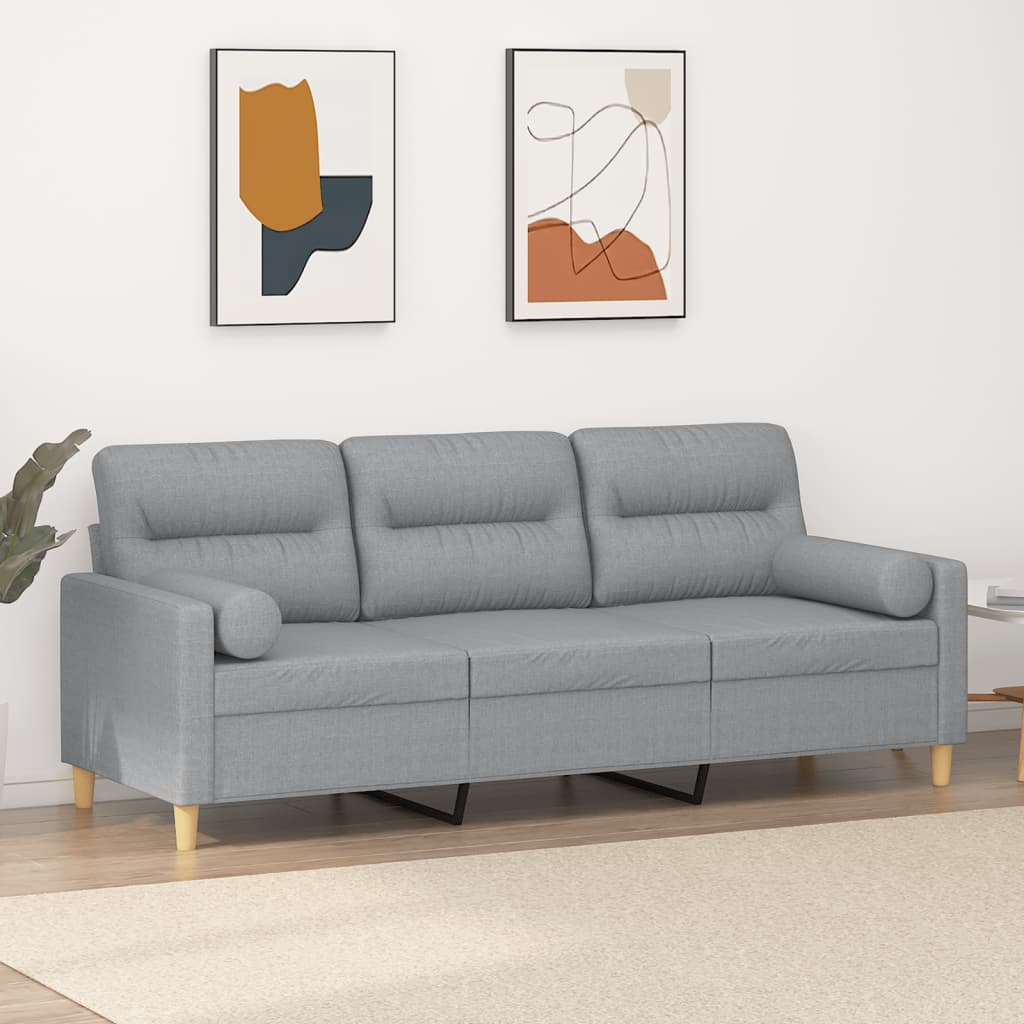 2-Sitzer-Sofa mit Zierkissen Braun 120 cm Stoff