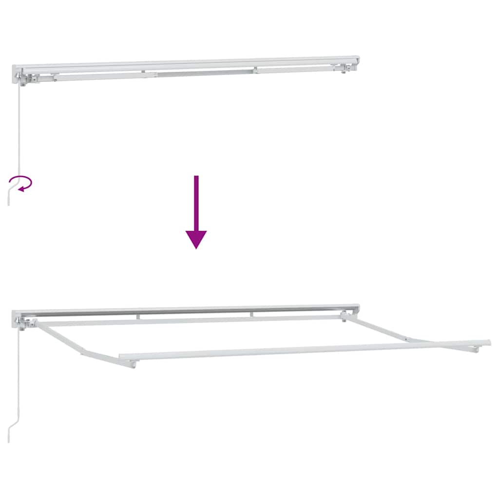 Markisenrahmen Verstellbar Weiß 2,5 x 2 m Stahl
