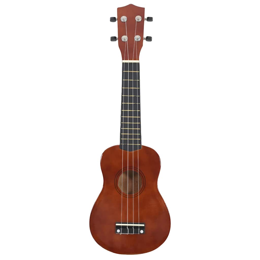 Sopran Ukulele Set für Kinder mit Tasche Dunkles Holz 21