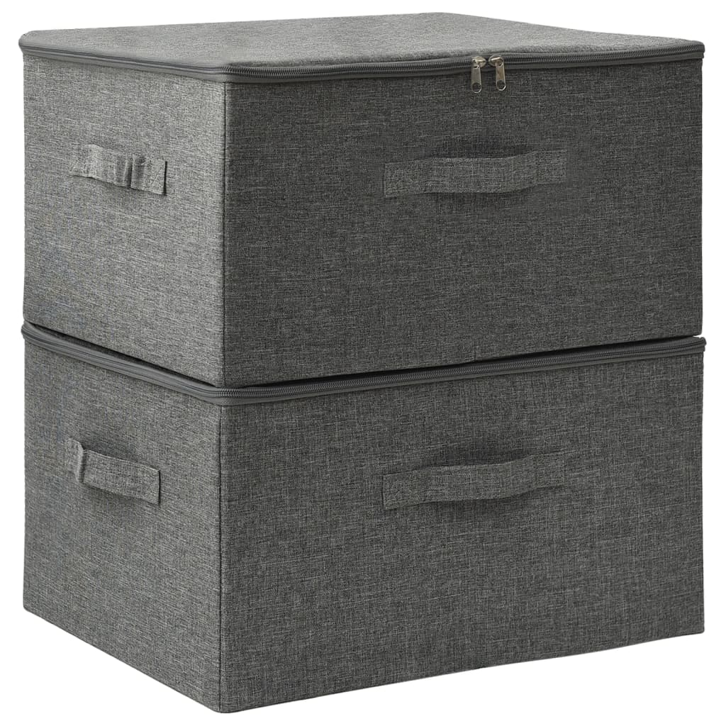 Aufbewahrungsboxen 2 Stk. Stoff 43x34x23 cm Creme