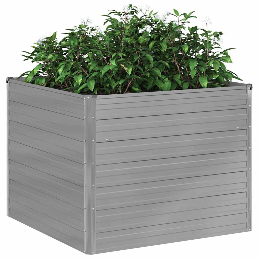 Hochbeet 100 x 100 x 77 cm Verzinkter Stahl Grau
