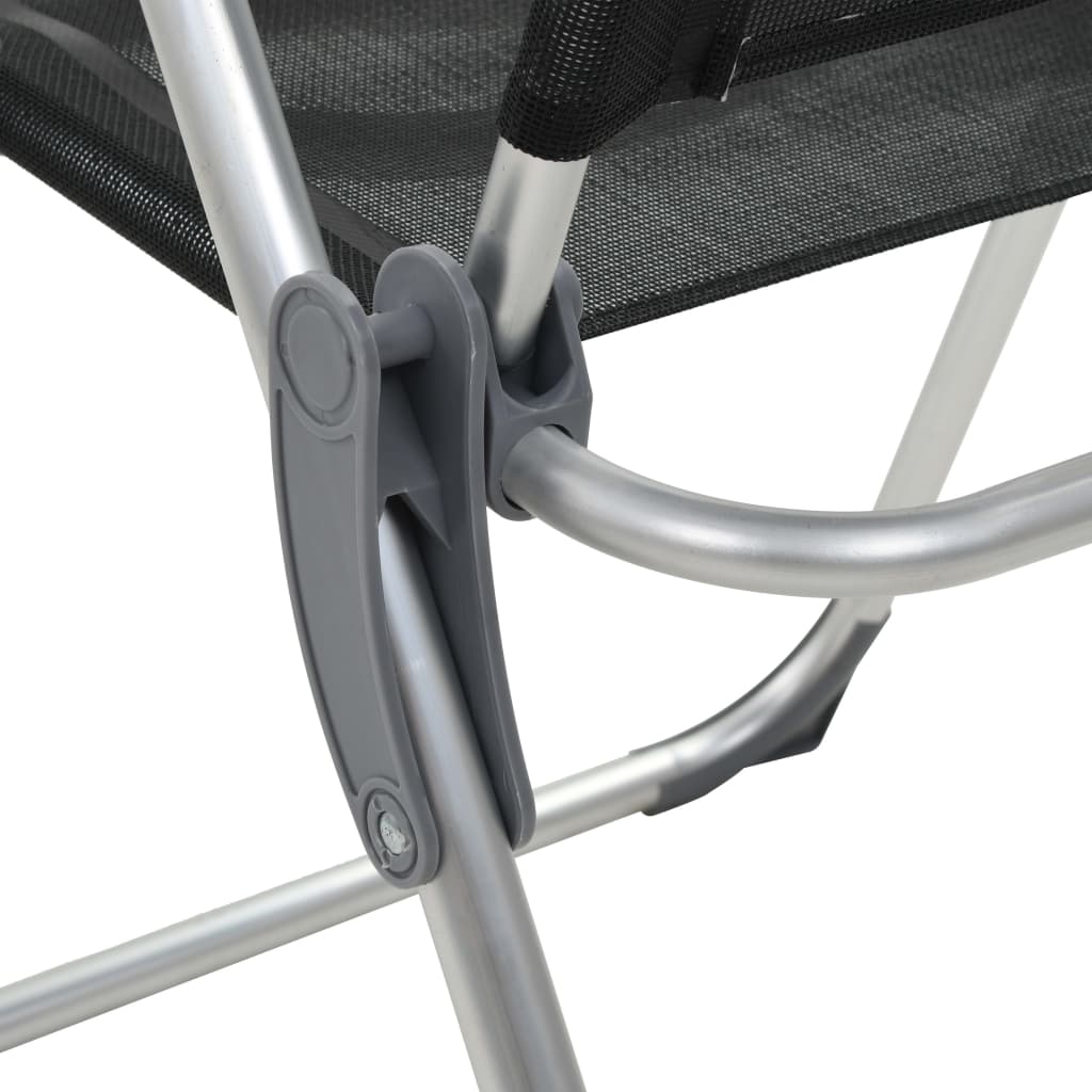 Klappbare Campingstühle 2 Stk. Grau Aluminium