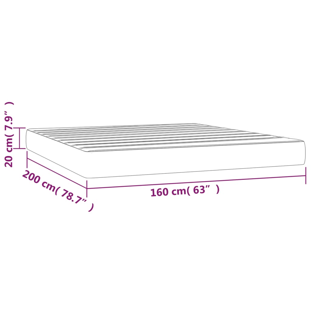 Taschenfederkernmatratze Mittel Hellgrau 80x200x20 cm Stoff