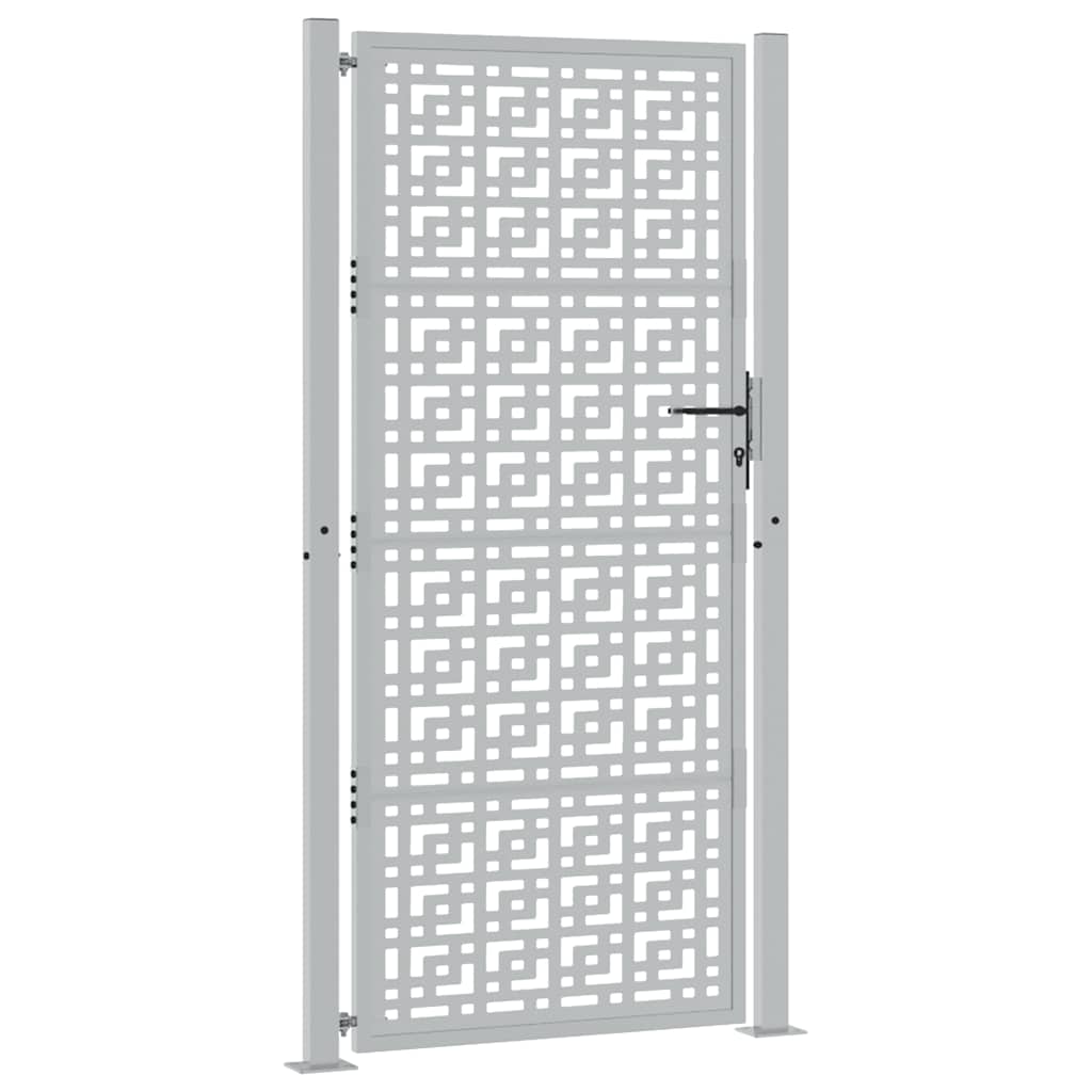 Gartentor Schwarz 100x100 cm Stahl Lichtdesign