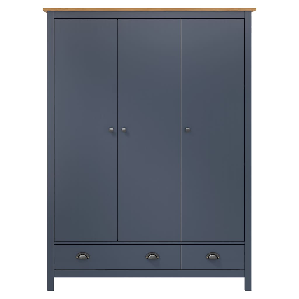 Kleiderschrank mit 3 Türen Hill 127x50x170cm Massivholz Kiefer