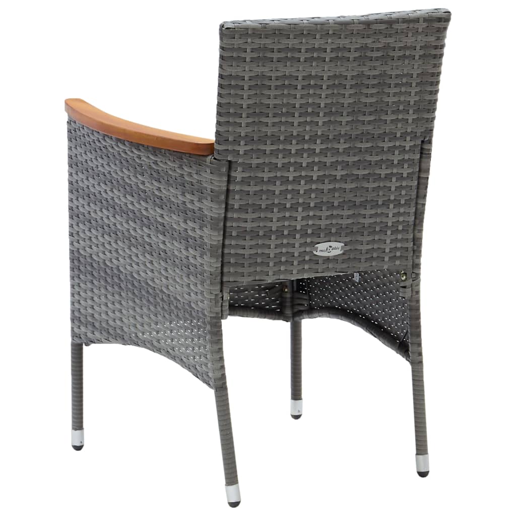 Garten-Essstühle 4 Stk. Poly Rattan Schwarz
