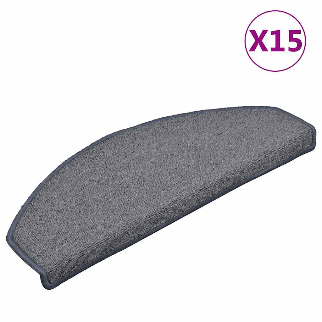Stufenmatten 15 Stk. 56x17x3 cm Anthrazit Halbrund