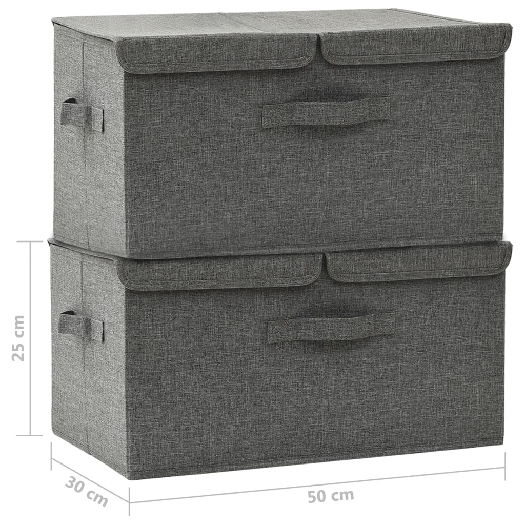 Aufbewahrungsbox Stoff 50x30x25 cm Anthrazit