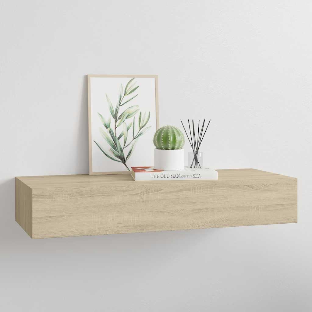 Wandregal mit Schublade Weiß 40x23,5x10 cm MDF