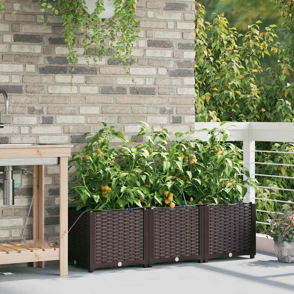 Garten-Pflanzgefäß 4 Stk. Braun 160 x 40 x 22 cm PP