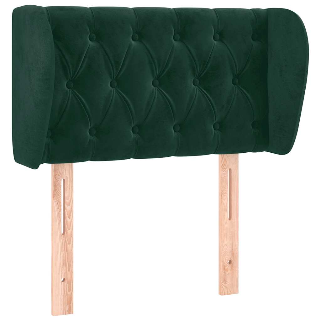 Kopfteil mit Ohren Dunkelblau 93x23x78/88 cm Samt