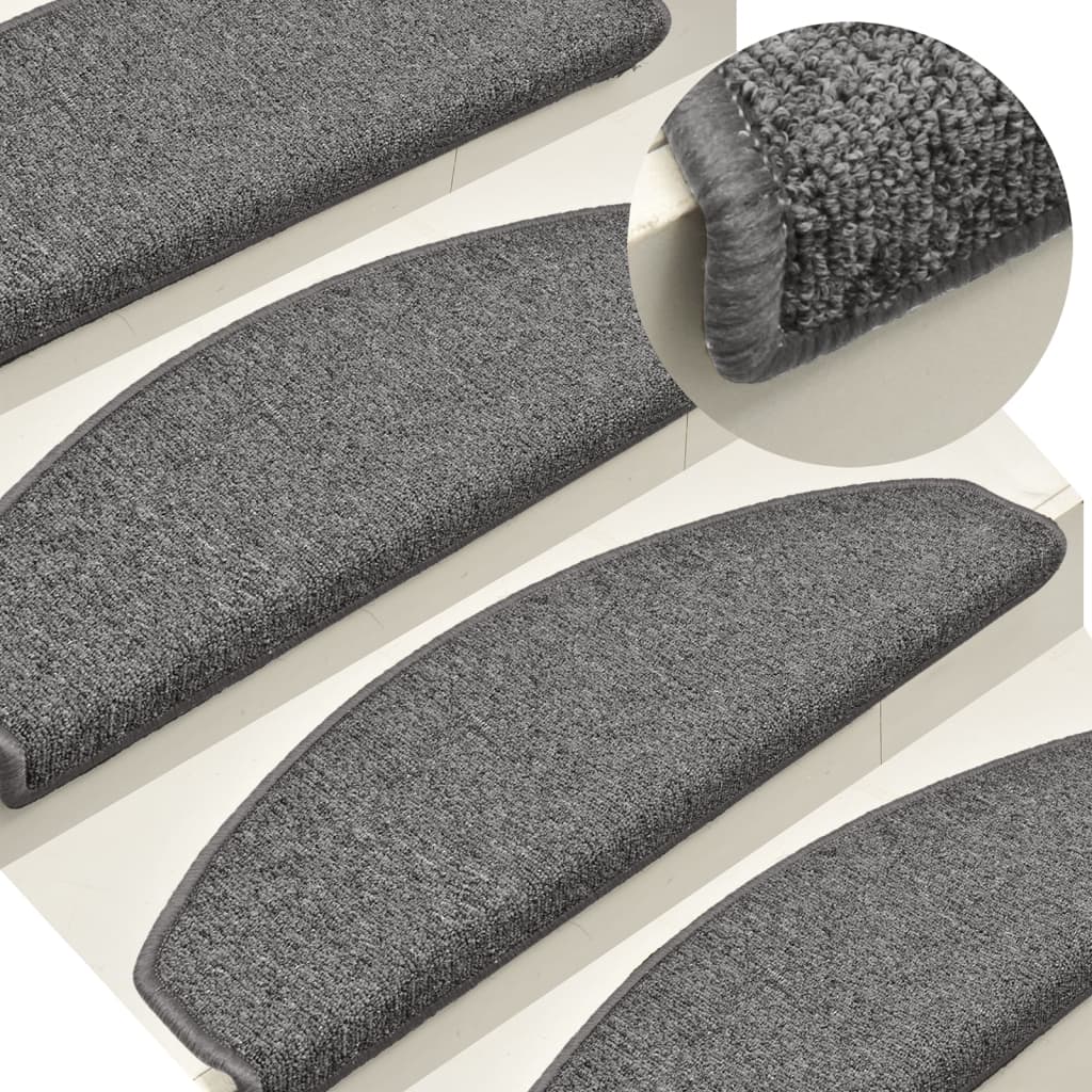 Stufenmatten 15 Stk. 56x17x3 cm Anthrazit Halbrund