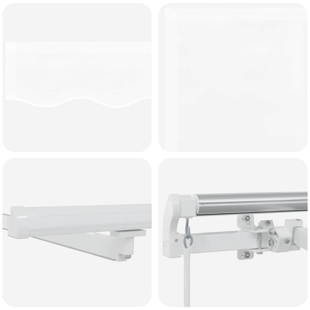 Markise Manuell Einziehbar mit LED 300x250 cm Blau und Weiß