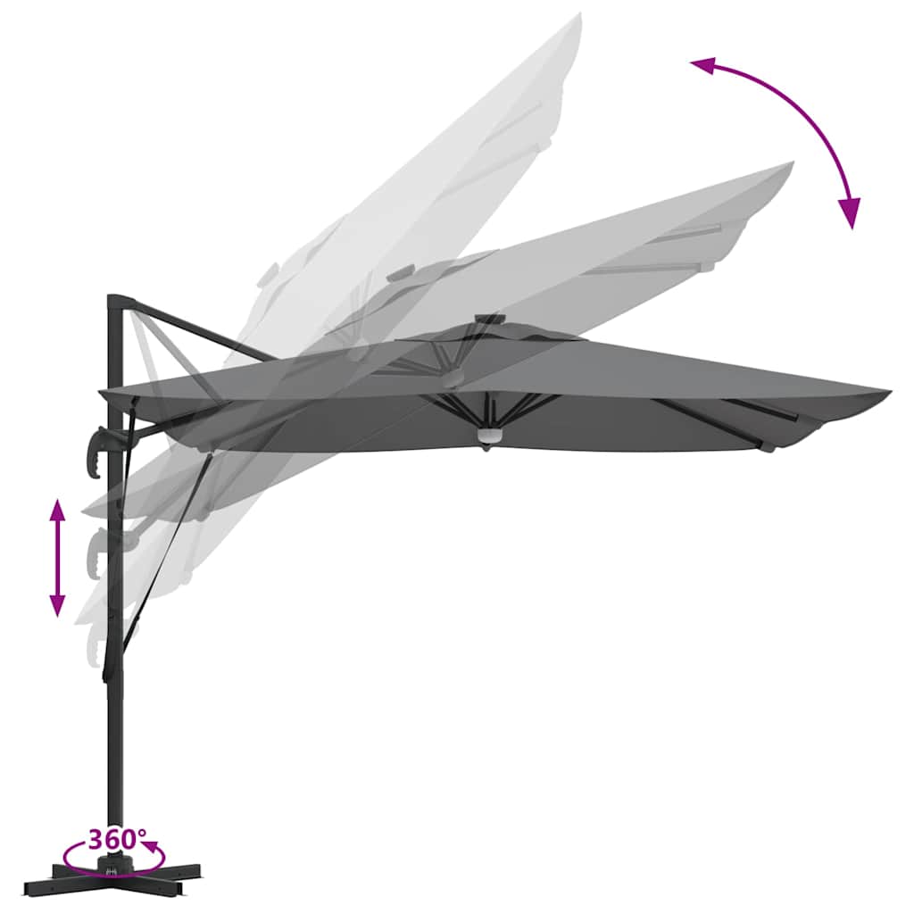 Roma Parasol Beige 286 x 284 x 270 cm Aluminium und Polyester