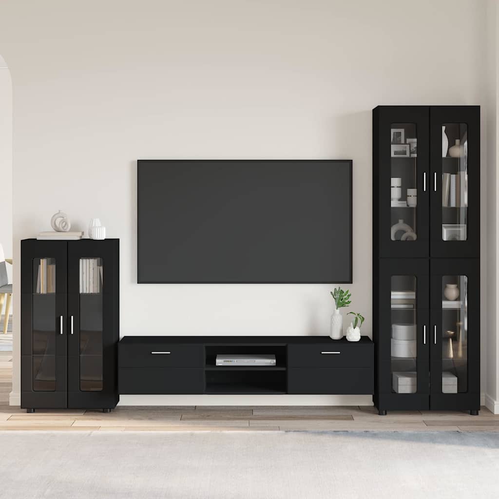 Highboard mit Regal FLORIN Weiß 60 x 35 x 182 cm Holzwerkstoff
