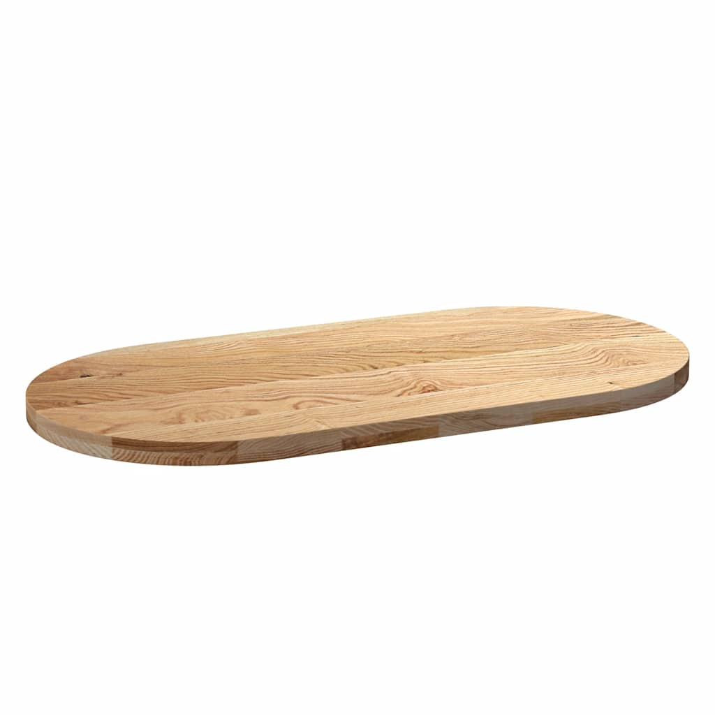 Tischplatte 80x40x2 cm Massivholz Eiche Oval