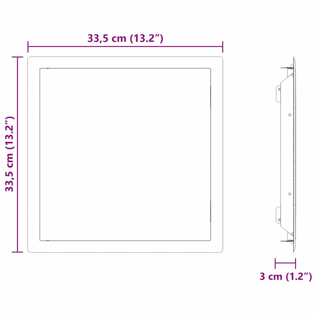 Zugangsklappe 2 pcs Weiß 23 x 23 x 3 cm Stahl