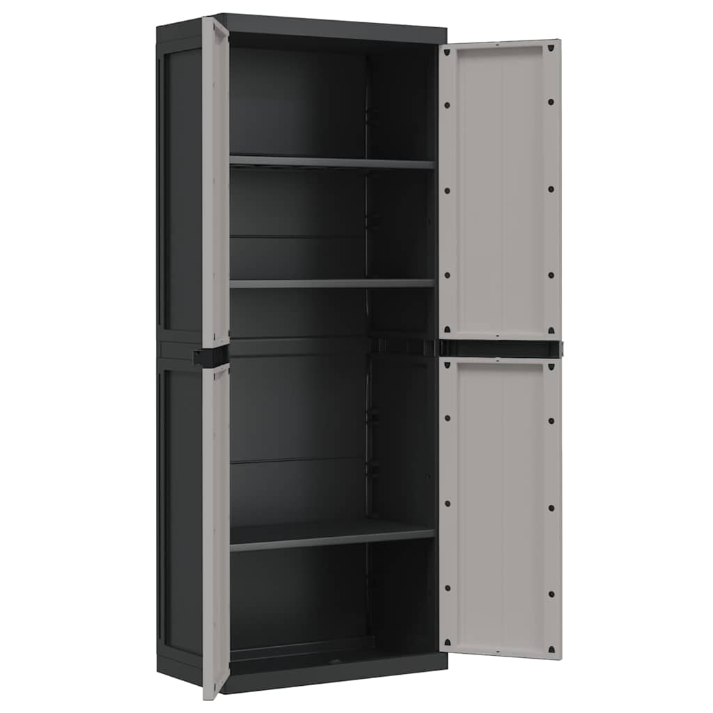 Gartenschrank Grau und Schwarz 65x37x85 cm PP