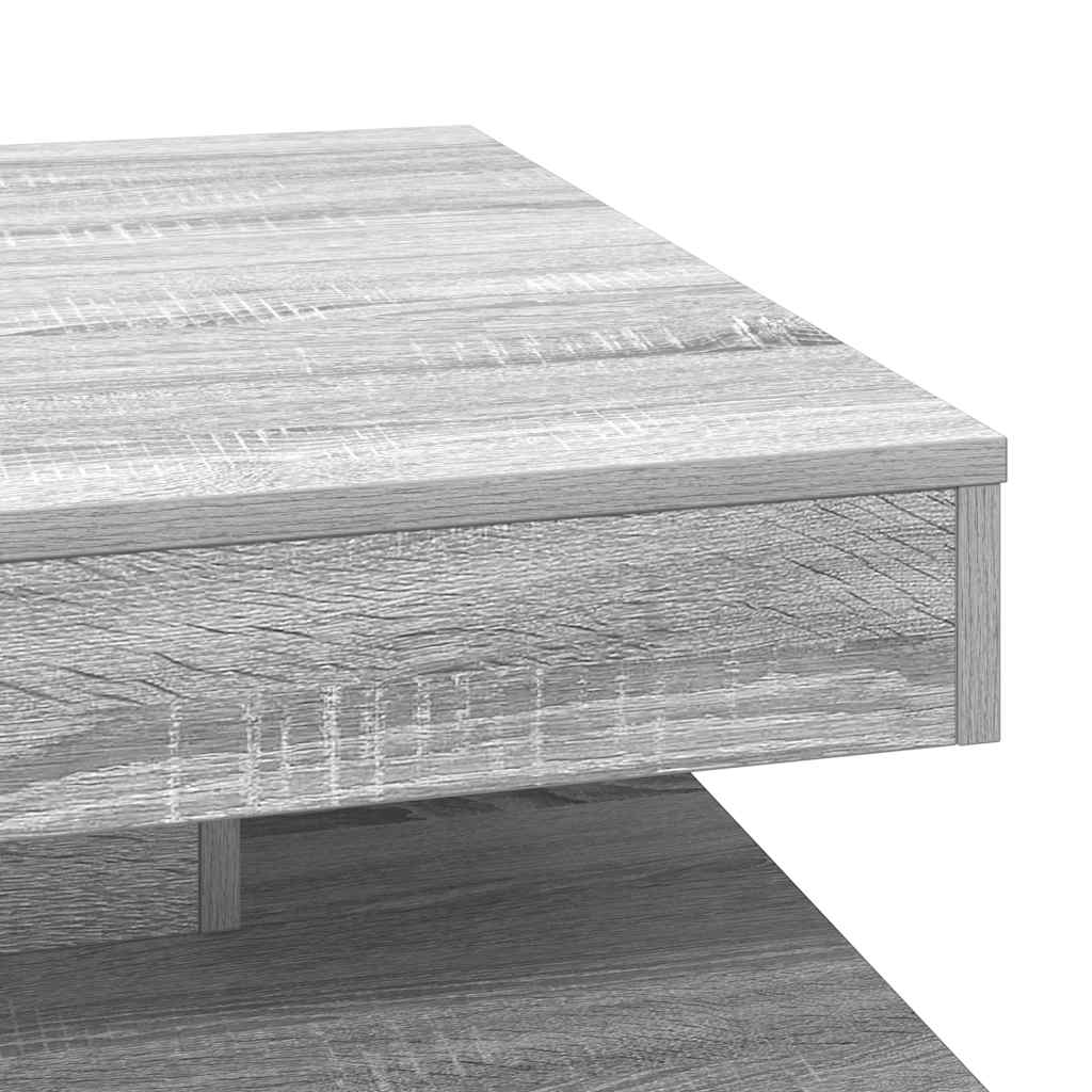 Couchtisch 360-Grad Drehbar Weiß 90x90x34,5 cm