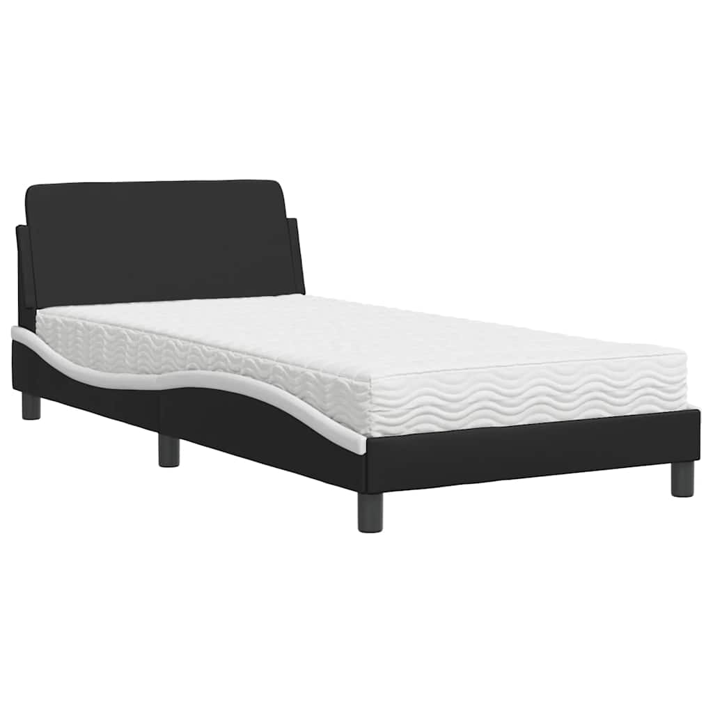 Bett mit Matratze "Dover" Schwarz 80x200 cm Kunstleder