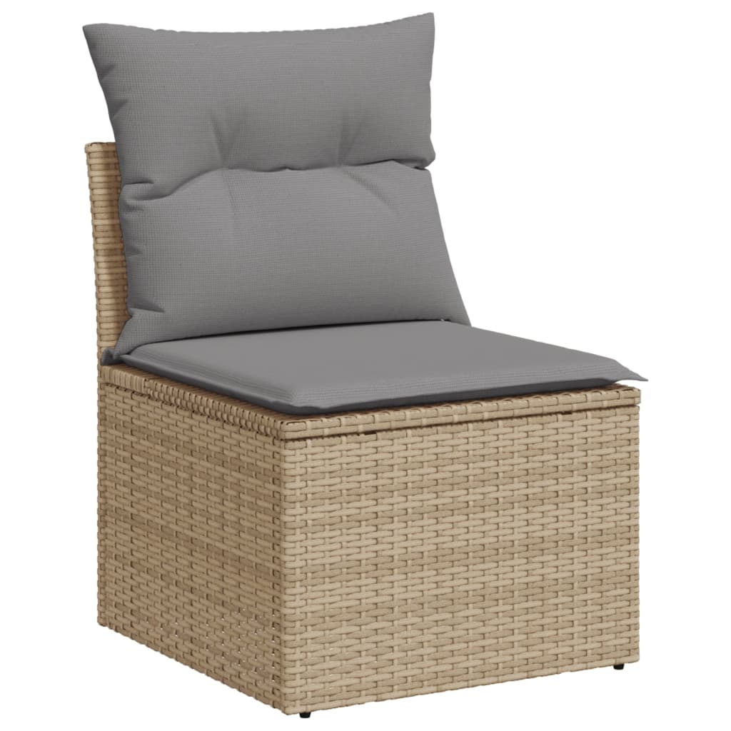 5-tlg. Garten-Sofagarnitur mit Kissen Schwarz Poly Rattan