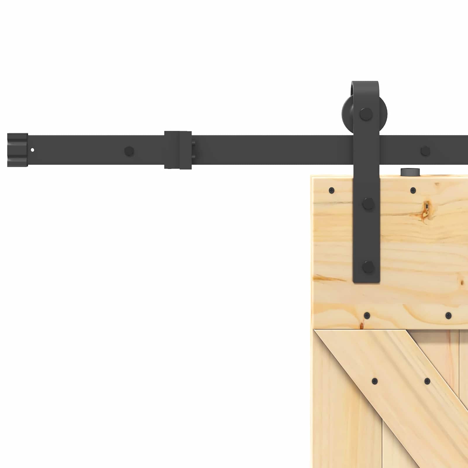 Schiebetür NARVIK Natürlich und Schwarz 70 x 210 cm (152,5 cm)