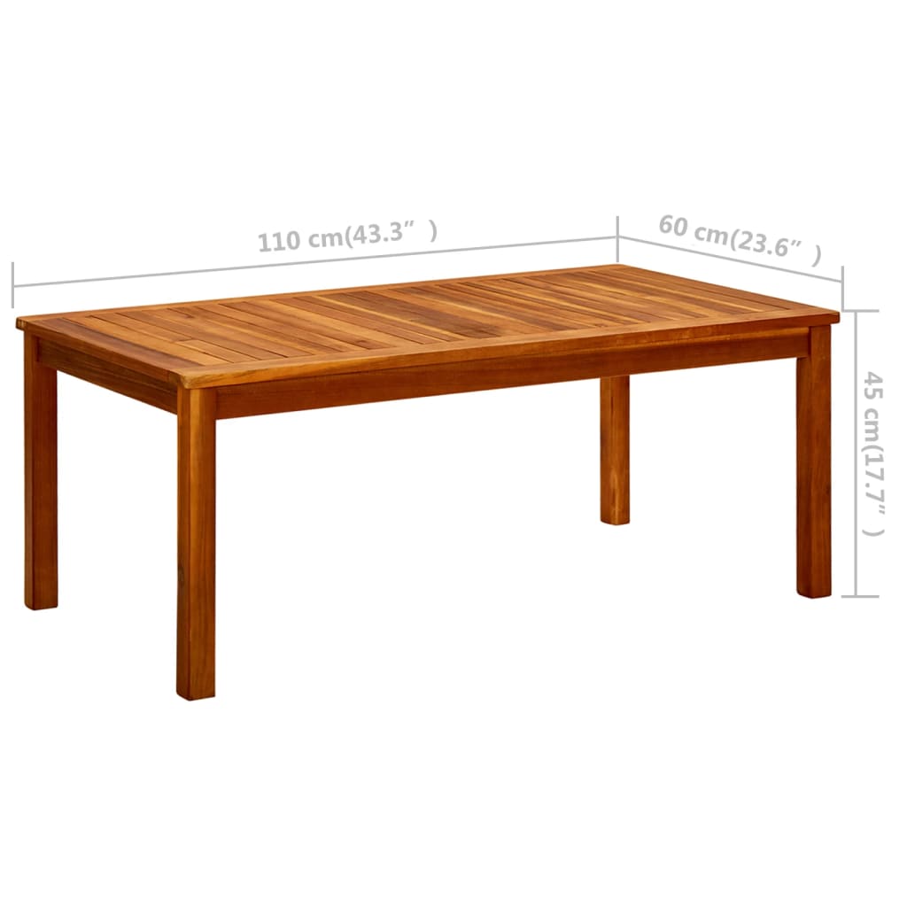 Couchtisch Helles Akazienholz 45 x 45 x 36 cm Massivholz Akazie
