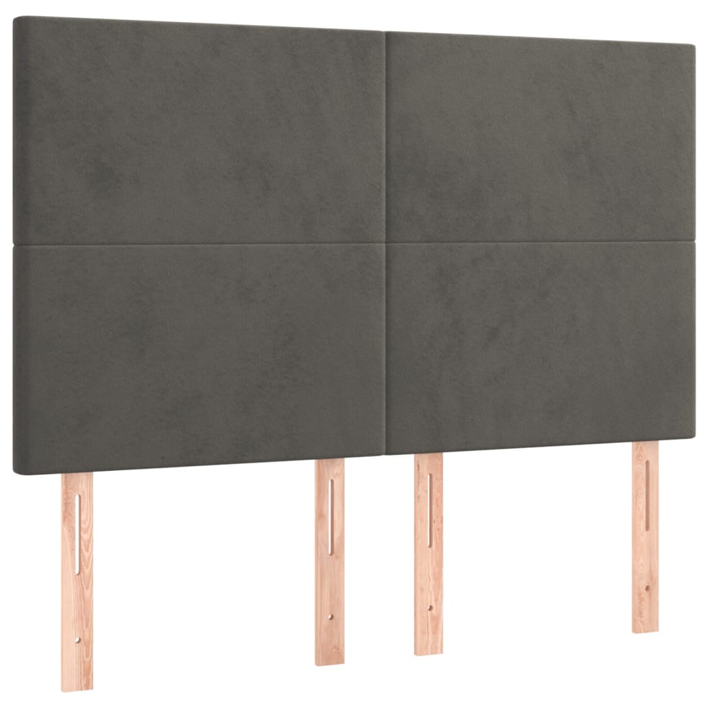 Kopfteil Hellgrau 80x5x118/128 cm Samt