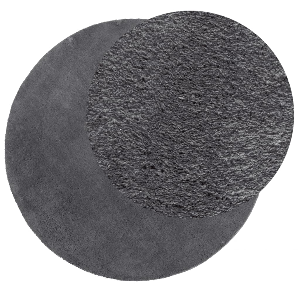 Teppich HUARTE Kurzflor Weich und Waschbar Anthrazit 60x110 cm